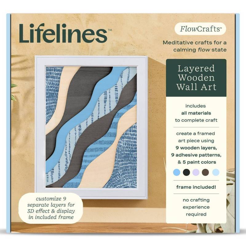 lot 2016 image: Lifelines FlowCrafts - Layered wooden Wall Art - Retail $20
