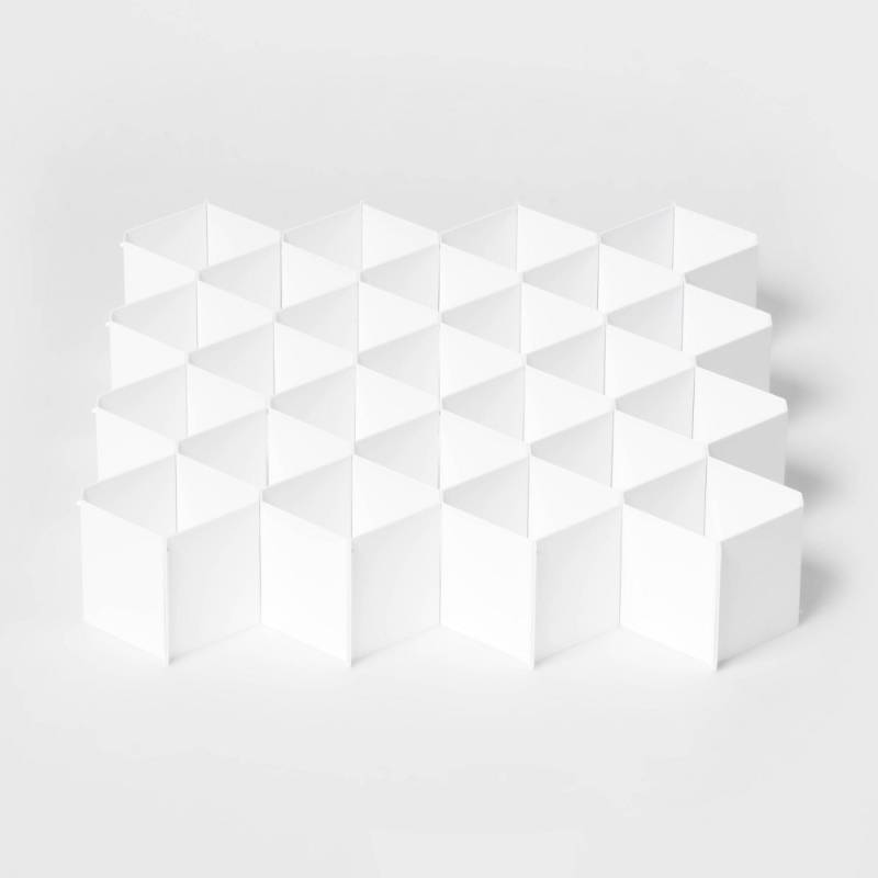 lot 2015 image: Honeycomb Drawer Divider Diamond Opening - Brightroom Polypropylene Sock & Clothes Organizer, 14.02 x 18.09, White - Retail $10