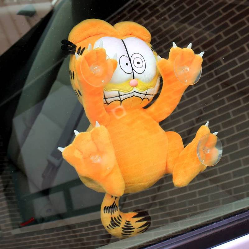 lot 1102 image: Kidrobot Garfield 8 Inch Suction Cup Window Clinger - Scared - Retail $25