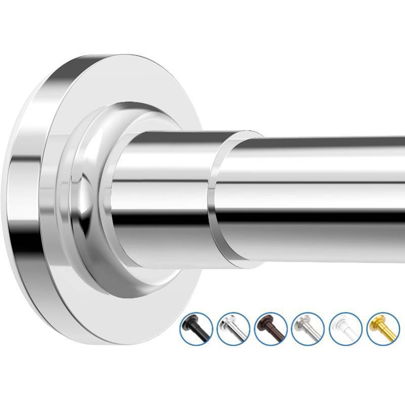 lot 1043 image: SUNALLY Spring Tension Shower Curtain Rod Adjustable 32-75 Inch, No Drilling, No Slip, No Rust, Chrome Retail $28
