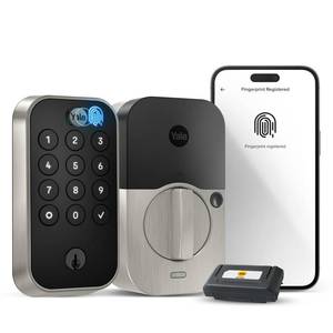 lot 1015 image: Yale Assure Lock 2 Touch Fingerprint Deadbolt with Wi-Fi, Satin Nickel - Retail $170