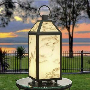 lot 1009 image: Sterno Home Marble Finish LED Lantern Extra Large 23 x 8 - Retail $75