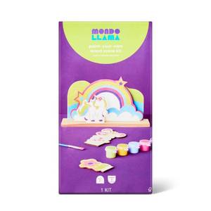 lot 1047 image: Paint-Your-Own Wood Unicorn Scene Kit - Mondo Llama - Retail $10