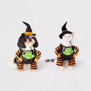 lot 1066 image: Hyde & EEK Boutique Witch with Toy Frog Dog and Cat Costume - Small - Retail $11