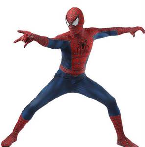 lot 1068 image: Adult Spandex Spider Man Bodysuit Costume, Stretchy Breathable Halloween Cosplay Outfit Large - Retail $55