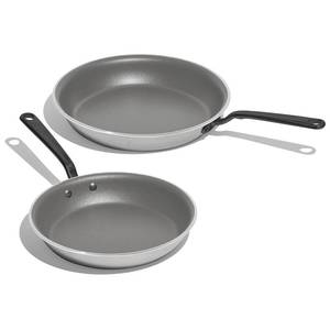 lot 1074 image: Made In Cookware - 2-Piece Nonstick Ceramic Frying Pan Set (Graphite Coating, Black Handle) - 5-Ply Stainless Clad - Professional Cookware - Crafted in USA - Retail $308