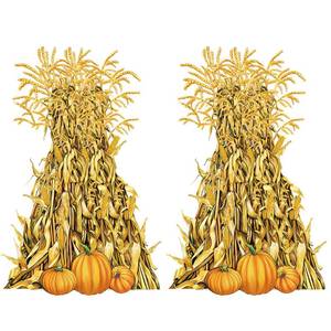 lot 1088 image: Fanfanwin 2 Pcs Corn Stalks Decorations Thanksgiving Wall Decor Fall Party Decorations Large Vintage Corn Stalks Decorative Cutouts for Autumn Harvest Party Farmhouse Home Supplies Indoor Outdoor - Retail $24
