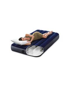 lot 1104 image: Intex 64757E Dura-Beam Standard Downy Air Mattress Fiber-Tech - Twin Size - 10in Bed Height - 300lb Weight Capacity - Pump Sold Separately - Retail $13