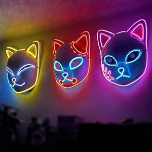lot 1106 image: Varuotu Demon Fox Mask Fox Anime Mask Halloween Cosplay Props - Retail $28