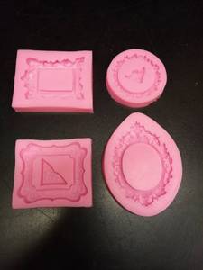 lot 1115 image: Mujiang Photo Frame Fondant Molds Picture Frames Silicone Mold Vintage Frame Molds For Cake Decorating Cupcake Topper Chocolate Candy Polymer Clay Set Of 4 - Retail $14