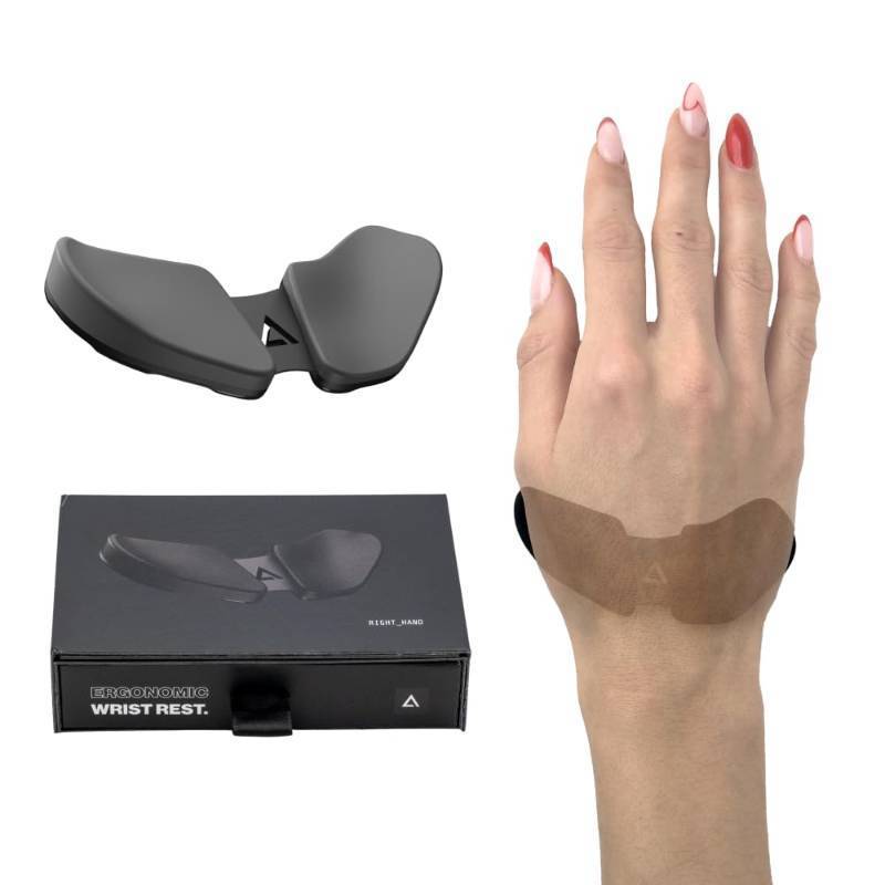lot 2037 image: Carpio 2.0 - Right-Handed Truly Ergonomic Wrist Rest for Mouse, Carpal Tunnel Support, Pain Relief, Anti-Fatigue, Easy Glide, Sleek, Office Computer, Laptop, Gaming - Small, Grey Retail $45.09