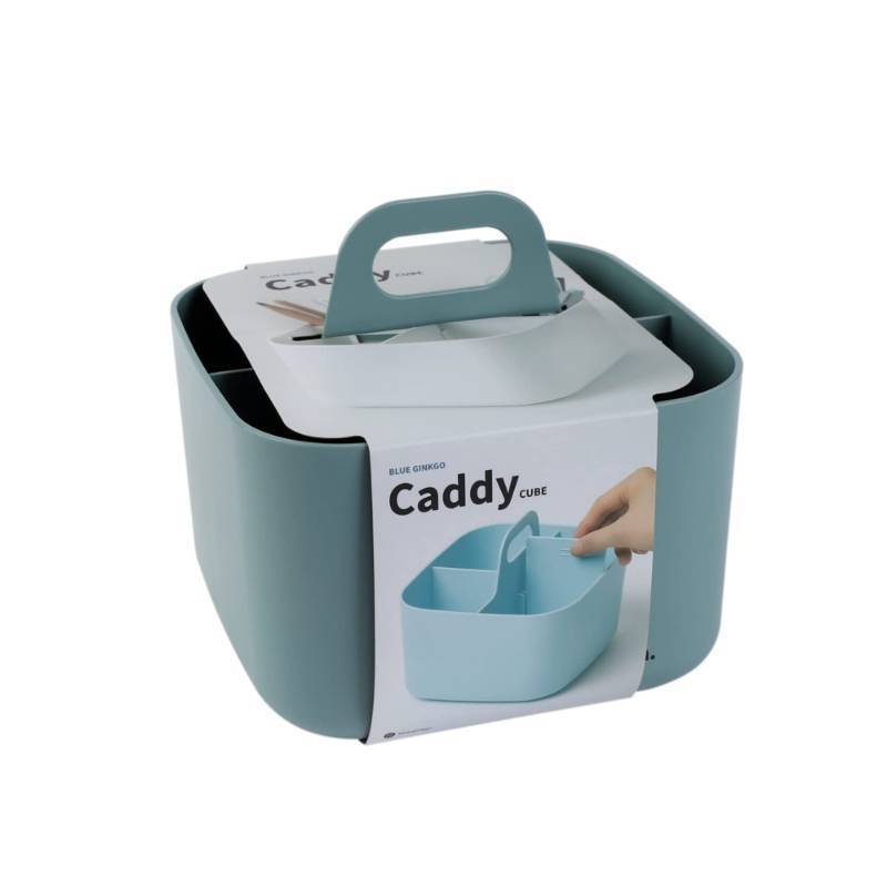 lot 2069 image: BLUE GINKGO Stackable Organizer Caddy, Square, Green, Made in Korea - Retail $17
