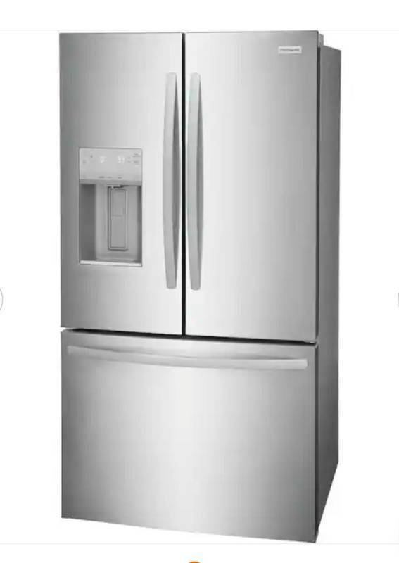 lot 20767 image: ----Frigidaire French Door Refrigerator with Ice and Water Dispenser 70 inch - Retail $1,900