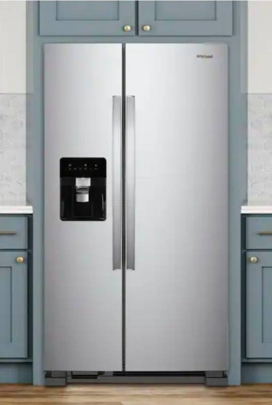 lot 20771 image: Whirlpool Side-by-Side Refrigerator with Ice and Water Dispenser - Retail $1,500