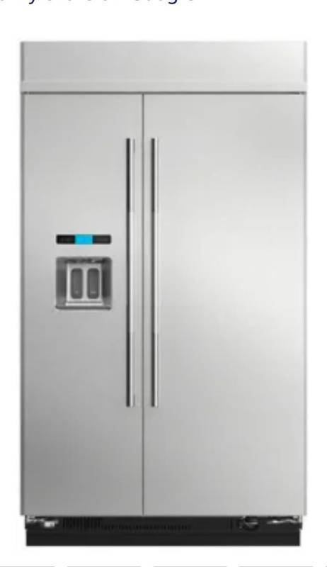 lot 20775 image: JennAir Pro-Style Series JS48PPDUDE48 Inch Counter Depth Built-In Side by Side Refrigerator with 29.5 Cu. Ft. - Retail $10,000