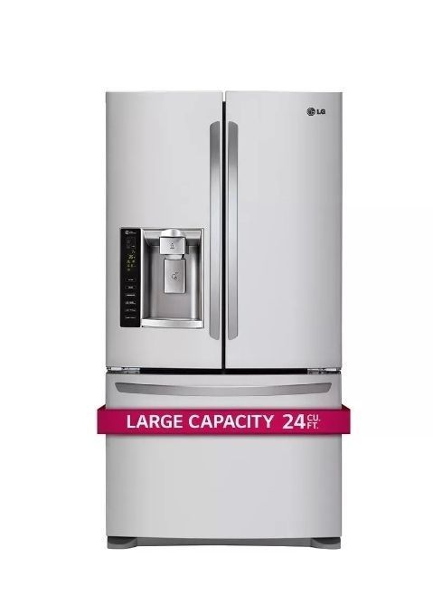 lot 20777 image: LG French Door Refrigerator 24 cu ft with Ice and Water Dispenser - Retail $1,800