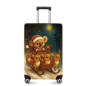 lot 103 image: ANNA QUEEN Christmas Koala Luggage Cover, Cute Santa Koala with Reindeer Suitcase Protector, Washable Stretchable Travel Sleeve for 28-30 Inch Luggage