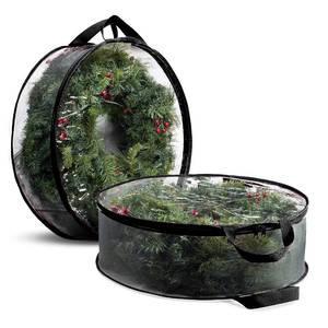 lot 122 image: ZOBER 2 Pack Christmas Wreath Storage Container 36 Inch - Wreath Bag for Artificial Wreaths Box - Dual Zippered Wreaths Storage Bag with Durable Stitch Reinforced Handles - Black