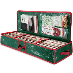 lot 124 image: Zober Underbed Gift Wrap Organizer  Interior Pockets  fits 18-24 Standard Rolls  Underbed Storage  Wrapping Paper Storage Box and Holiday Accessories  40 Long Tear Proof Fabric