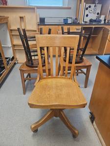 lot 23029 image: 3 Wooden Chairs and 2 Wooden Stools