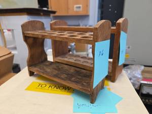 lot 23081 image: Wooden Test Tube Racks - Set of 14