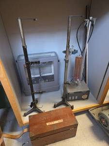 lot 23088 image: Cenco Kinetic Theory Apparatus, Christian Becker Machine, and Keuffel &amp Esser Co Surveying Machine