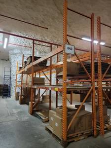lot 4363 image: Pallet Racking System w Orange & Red Beams