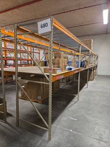 lot 4365 image: Industrial Pallet Racking System w Orange Beams