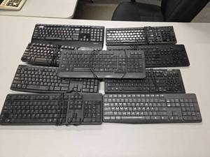 lot 18522 image: Lot of 9 - Computer Keyboards - Logitech, Dell, Acer