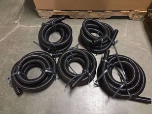 lot 18575 image: Lot of 5 - 1 14 X 20ft Black Corrugated Flexible Hose Assembly Kit