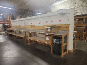 lot 14792 image: Industrial Packaging & Assembly Workstations w Poly Bag Storage
