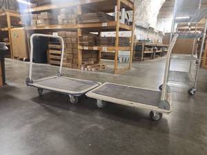 lot 14800 image: Lot of 2 - Platform Utility Cart w Handle