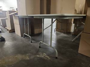 lot 14834 image: White Folding Tables 72in x 30in