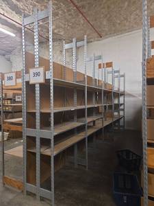 lot 21058 image: Industrial Metal Shelving Units - Set of 5