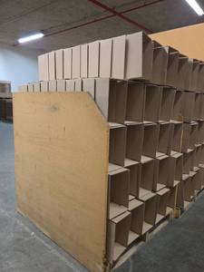 lot 21184 image: Storage Crate and Corrugated Cardboard Shipping Boxes Bulk Lot