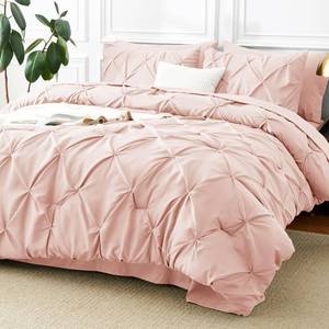 lot 260 image: CozyLux Full Size Comforter Sets Peach Pink, 7 Pieces Bed in a Bag - Retail $44