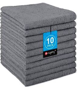 lot 272 image: Orighty Wash Cloths, Face Towels 12x12 Inch 10 PackSoft Quick-drying Grey Washcloths, Multi-Purpose Microfiber Face Cloths for Bathroom, Gym, Spa, Hotel, Travel - Retail $0