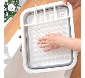 lot 274 image: Collapsible Dish Drainer Drainer Rack Dinnerware Organizer Plastic Sink Drying Rack Caravan Camper Van Camping Tent Accessories - Retail $0