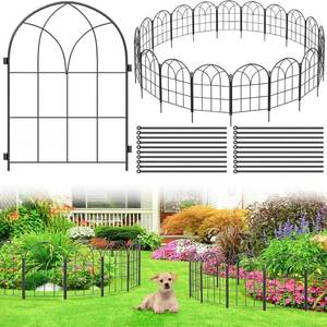 lot 275 image: Youpehom 19 Pack Arched Garden Fence, 20 ft Rustproof No Dig Barrier - Retail $49
