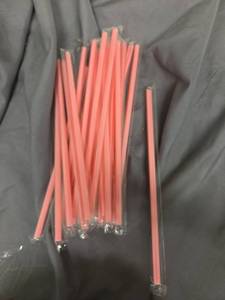 lot 279 image: 25 Pieces Heart Shaped Individually Wrapped Plastic Straws - Retail $0