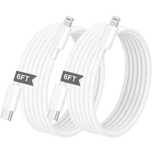 lot 281 image: MFi Certified iPhone Fast Charger Cable, 2 Pack 6FT USB C to Lightning Long Cable Power Delivery Type C Charging Cord Compatible with iPhone 14 Pro1413 Pro12 Pro Max12 Mini11 ProXSXRiPad - Retail $8