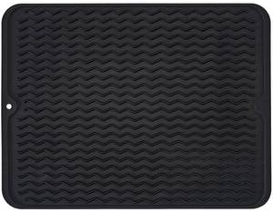 lot 285 image: WHITE Large 17 x 14 Silicone Dish Drying Mat for Kitchen Counter, Easy clean, Quick Dry, Heat-resistant Dish Drainer Mat for Sink,Refrigerator or Drawer liner (Food Grade Silicone - Retail $10