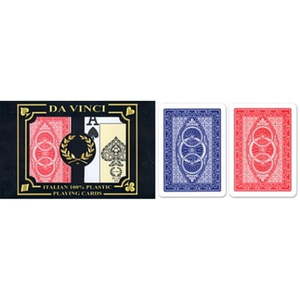 lot 315 image: DA VINCI Ruote 100% Plastic Italian Playing Cards Bridge Size Large Index - Retail $26