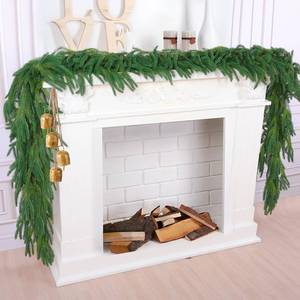 lot 316 image: Hananona 9 Ft 2 Pcs Artificial Norfolk Pine Garlands, Realistic Pine Garland, Green Artificial Greenery Garland for Table, Mantle, Wall, Indoor, Outdoor Winter Christmas Decorations (2, 9 FT) - Retail $40