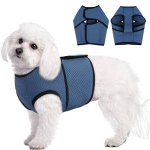 lot 322 image: BRKURLEG Dog Anxiety Shirt, Adjustable Anxiety Vest Jacket for Small Medium Large Dogs,Dog Calming Shirt for Thunderstorms, Fireworks, Training & Separation Relief, Lakeblue, S - Retail $10