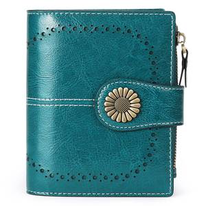 lot 323 image: SENDEFN Small Womens Wallet Leather Bifold Card Holder RFID Blocking with Zipper Coin Pocket - Retail $16
