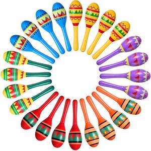 lot 324 image: Civaner 12 Pcs Mini Fiesta Maracas for Adults Cinco De Mayo Maracas Mexican Decorations 6 Designs for Mexican Props, 4.92 x 1.38 Inch - Retail $20