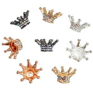 lot 327 image: 8PCS Crown Beads, Rhinestone Alloy Spacer Beads for Bracelet Making - Retail $8