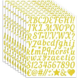 lot 336 image: Adhesive Glitter Alphabet Numbe10 sheets 1 inch vinyl cursive letters, waterproof, self-adhesive, easy apply for DIY craft, grad cap, scrapbook, Valentine - Retail $0