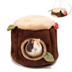 lot 348 image: Aichillatum Guinea Pig Hideout Hamster Cage Accessories,Stump Style Soft Washable Hedgehog,Ferret,Rat Hammock for Cage,Chinchilla,Ferret, Bunny Bed,Small Animal Houses & Habitats(M) - Retail $18